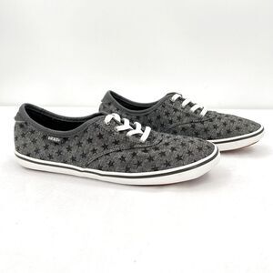 Vans Authentic Huntley Chambray Stars Gray White Sneakers Size 6.5